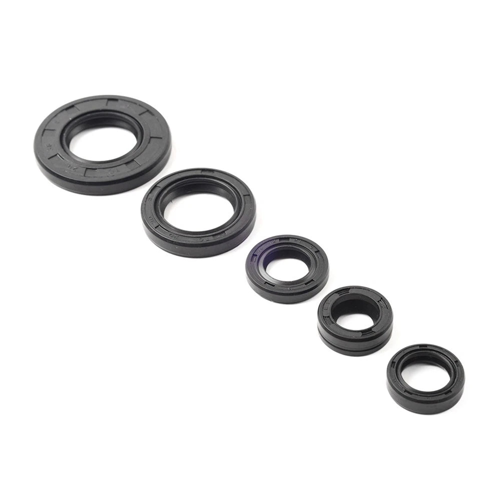 5Pcs Engine Gear Shaft Oil Seal Set for Yamaha YBR125 (2005–2023)