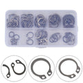 100pcs 304 SS External Circlip Ring Assortment 8-18mm for Universal