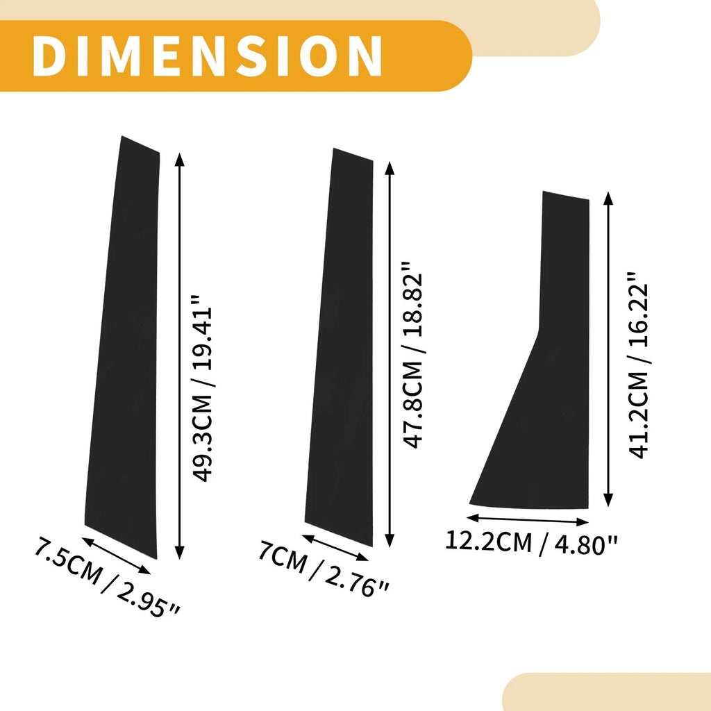 6 Pcs Door Pillar Window Trim for Subaru Forester (2019–2023) Black