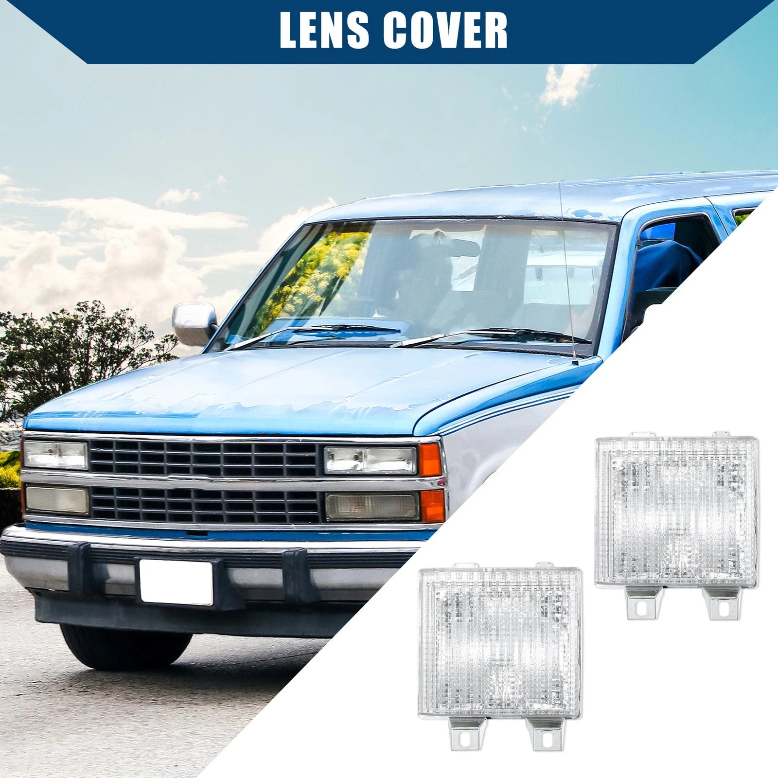 1 Pair Park Signal Lens Covers for Chevrolet Blazer (1987–1988) Clear