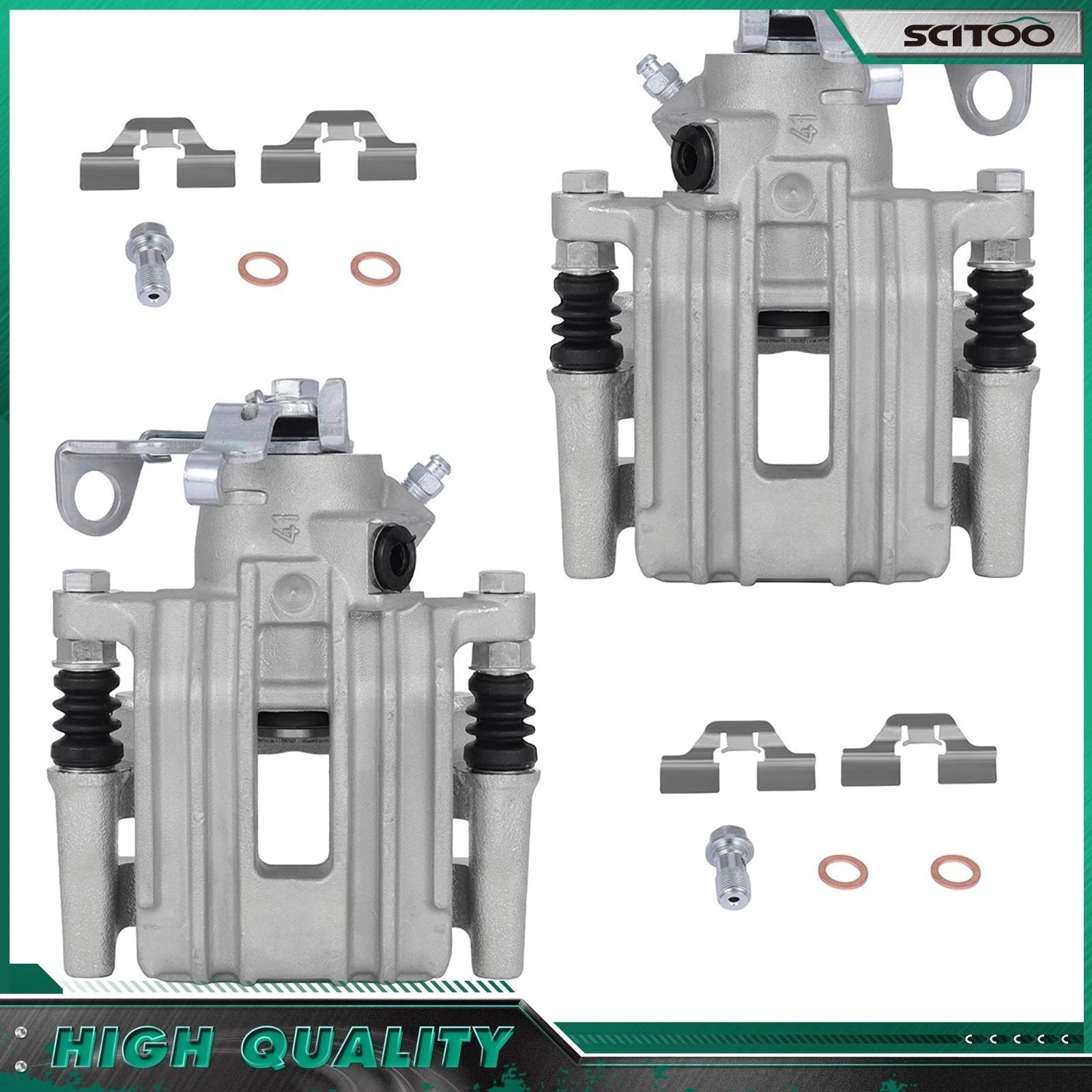 Rear Brake Calipers w/ Bracket Single Piston for Volkswagen Jetta (2000–2005)