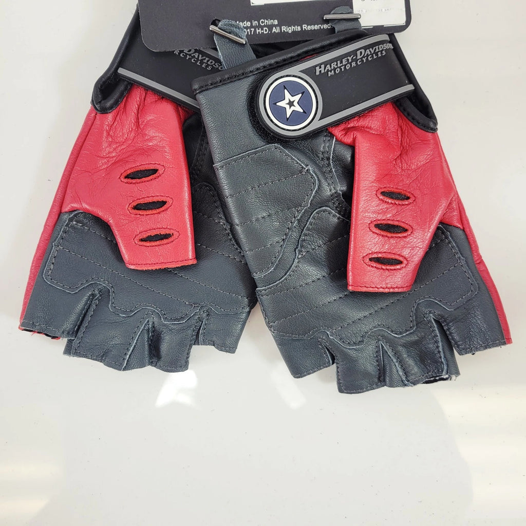 Patriot Fingerless Leather Reflective Gloves for Harley-Davidson (2019)
