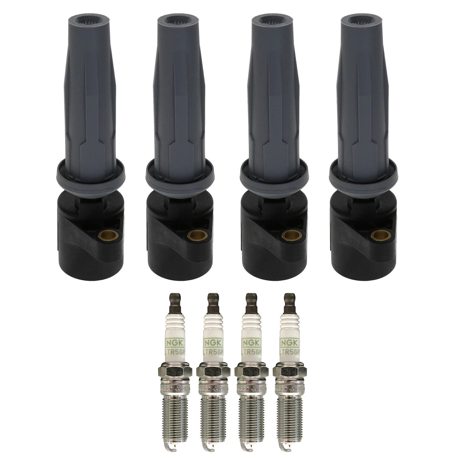 Set of 4 Ignition Coils & NGK G-Power Spark Plugs for C-Max MKZ Milan (2013–2019)
