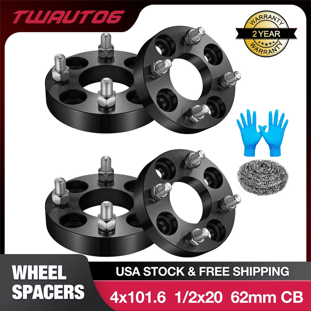 1" 4x4 Wheel Spacers for Golf Carts Club Car EZ GO (4x101.6, 1/2")