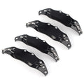 Set of 4 Brake Disc Caliper Covers for Universal Fit 10.5" Black Metal
