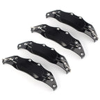 Set of 4 Brake Disc Caliper Covers for Universal Fit 10.5" Black Metal