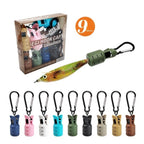 Set of 9 ABS Hook Protector Cases with 9 Carabiners for Fishing