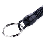 Key Chain Holder with Safety Coil Rope and Carabiner Hook for All Vehicles