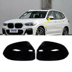 ABS Rearview Side Mirror Cap Cover for BMW X3 X4 (2018–2022) Gloss Black