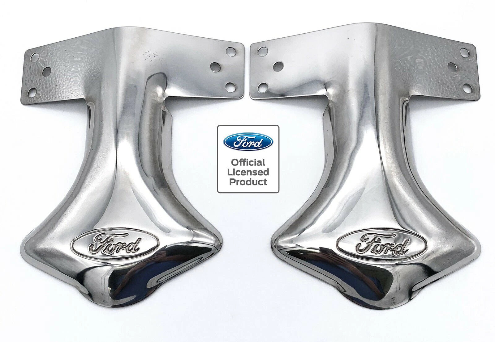 Exhaust Tail Pipe Deflector Shield Set for Ford Custom Oval (1965–1972)