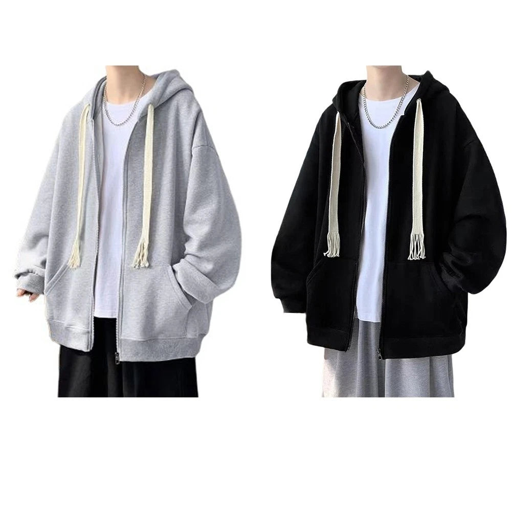 2X Men's Hoodie with Relaxed Fit and Drawstring Detail for Daily Wear
