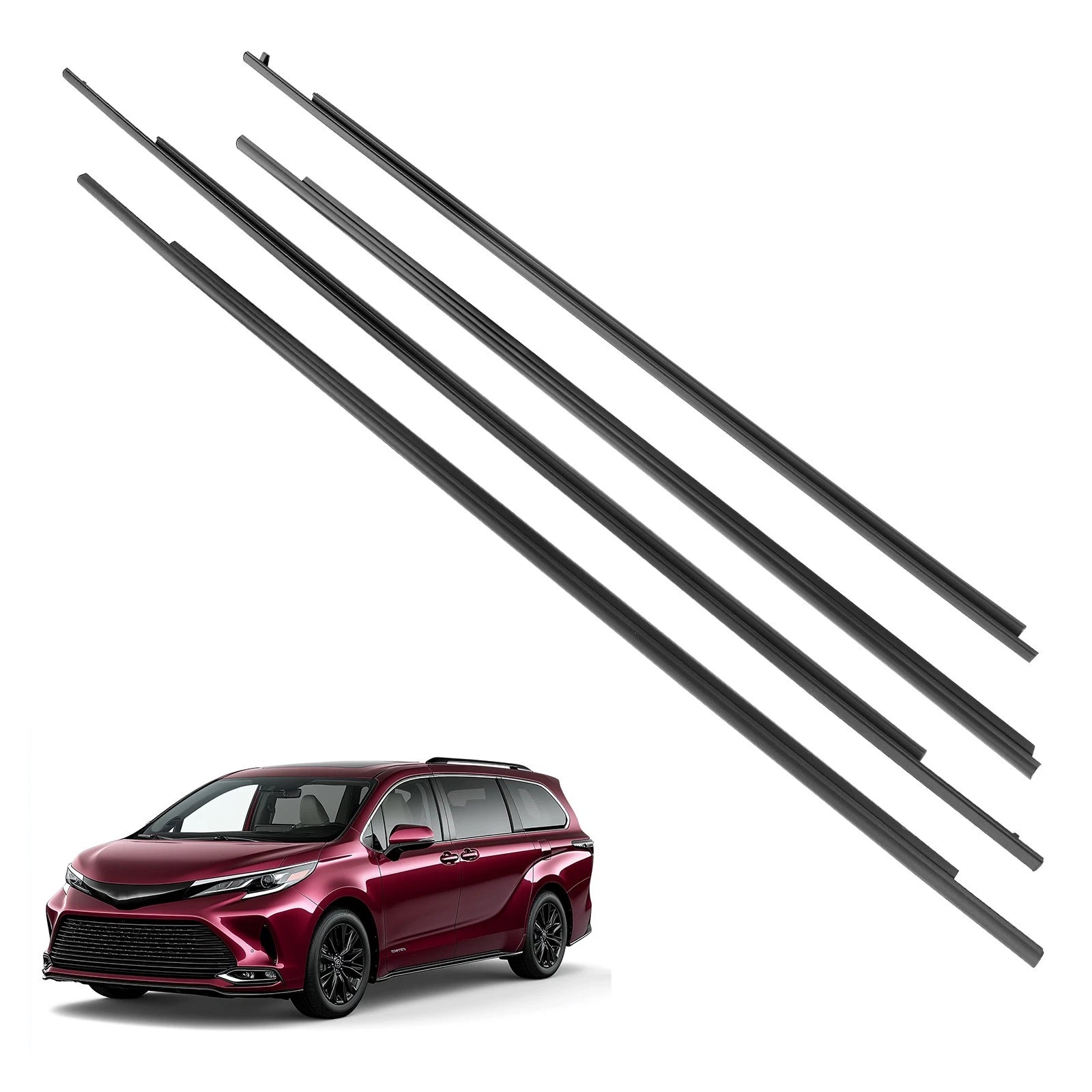 Set of 4 Door Belt Molding for Toyota Sienna (2011–2020) 68160-08020 68210-08020