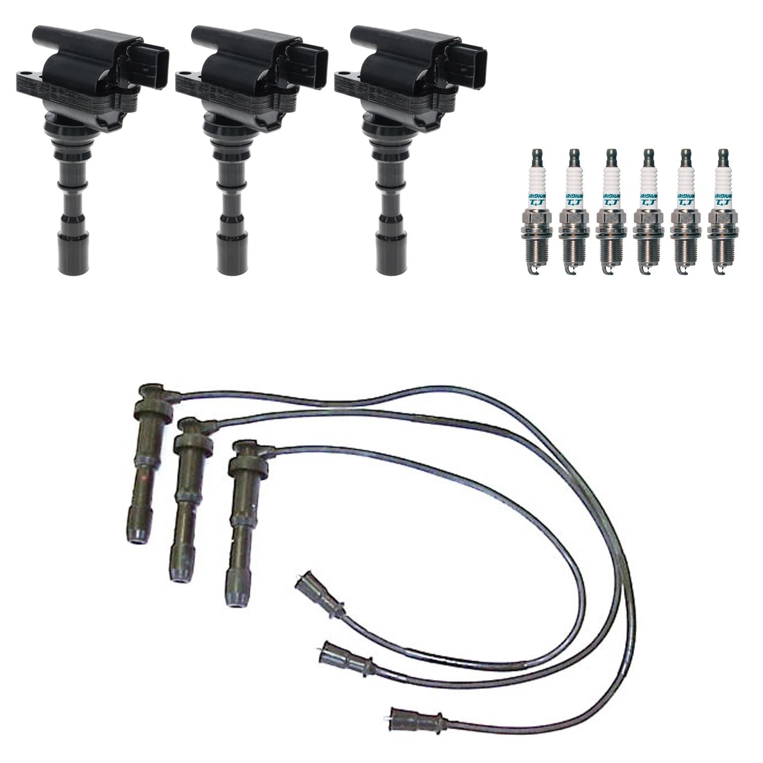 Set of 3 Ignition Coils & 6 Iridium TT Spark Plugs for XG300