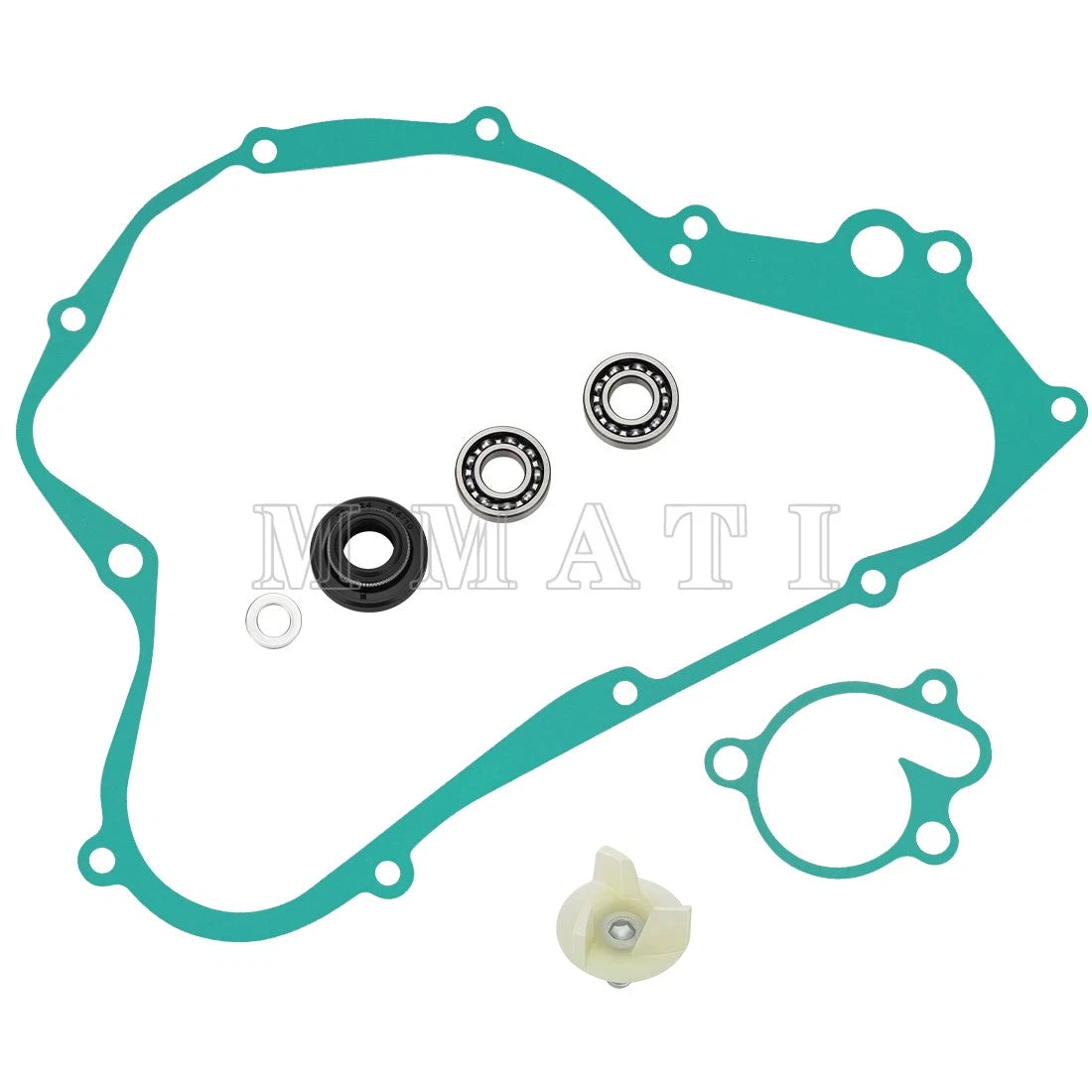 Water Pump Rebuild Kit w/ Impeller Shaft Bearing Seal for Suzuki RM125 (1992–2000)