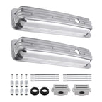 2X Fabricated Aluminum Valve Covers Center Bolt for SBC Small Block Chevy