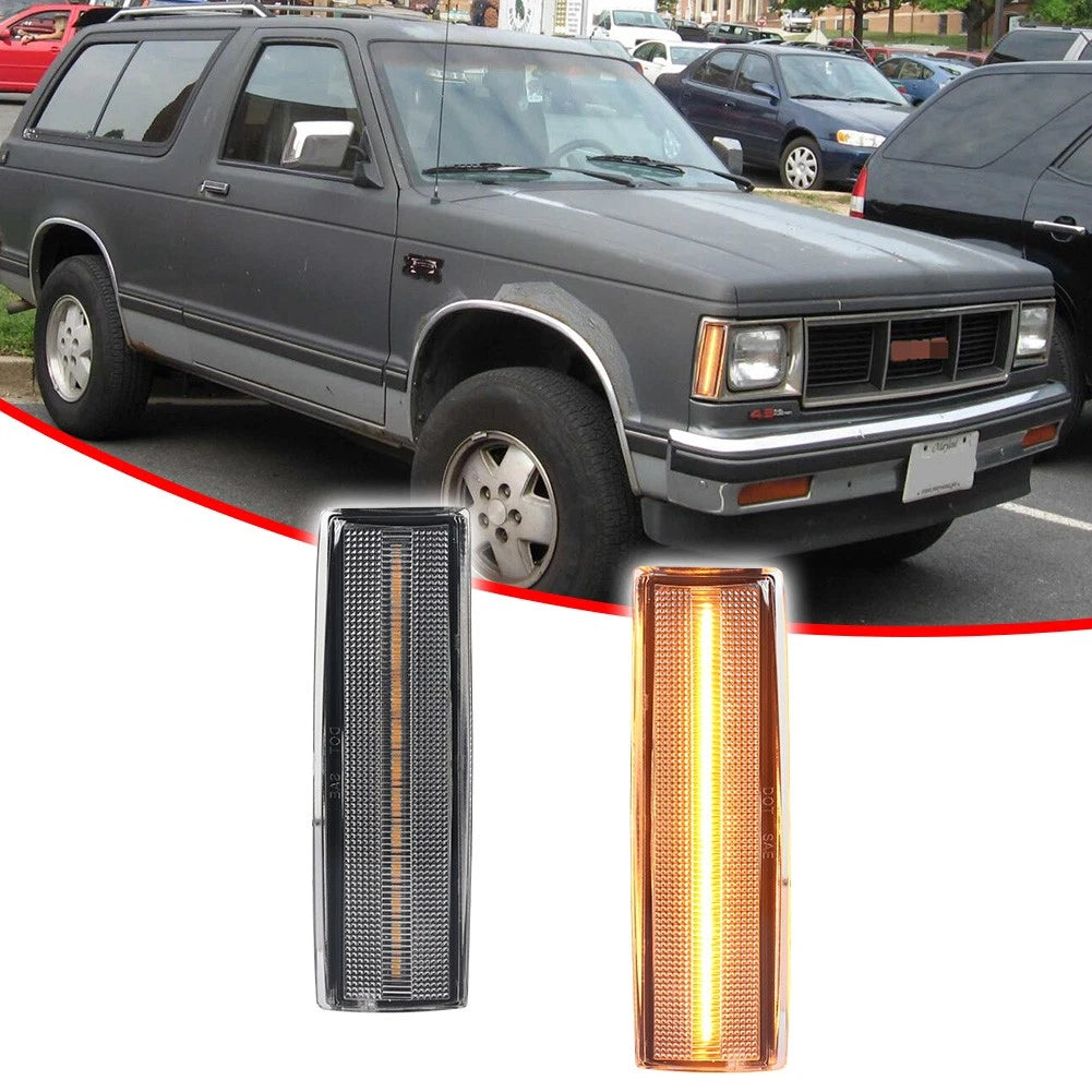 2X Clear Amber LED Side Marker Lights for Chevrolet S10 GMC S15 Jimmy