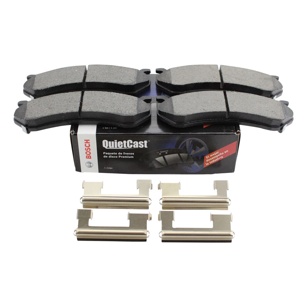 Set of 4 Bosch QuietCast Ceramic Slotted Brake Pads for Cadillac Chevrolet GMC Hummer