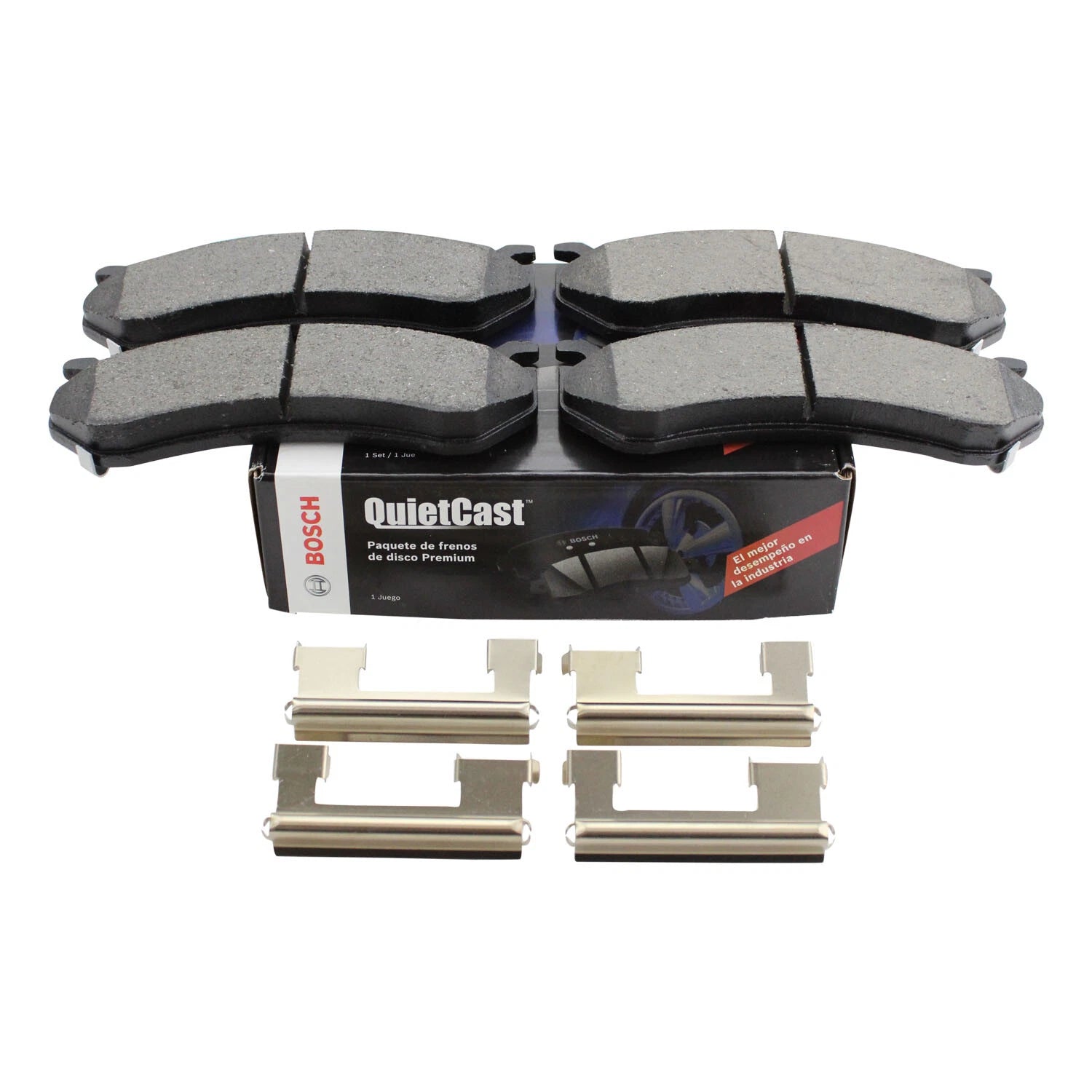 Set of 4 Bosch QuietCast Ceramic Slotted Brake Pads for Cadillac Chevrolet GMC Hummer