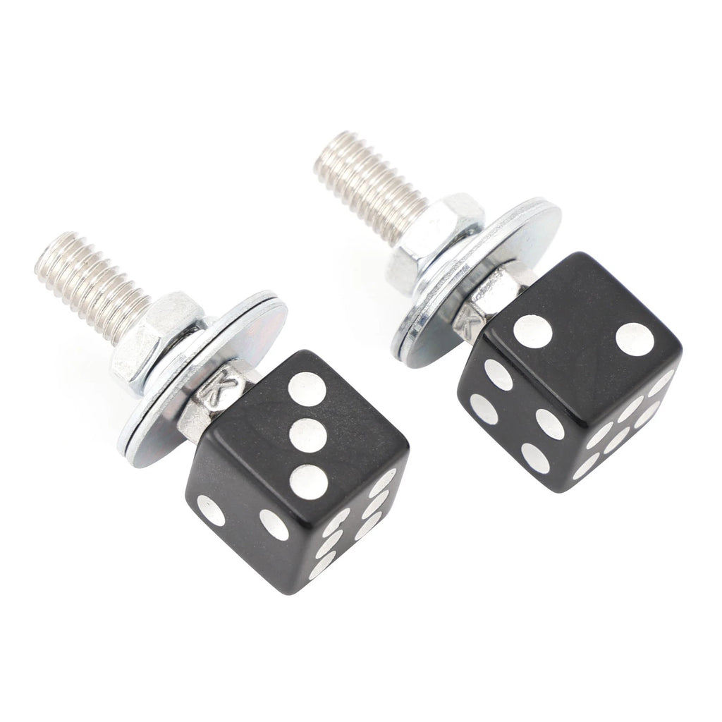 Set of 2 M6 Plastic License Plate Frame Screws Bolts Black for Universal