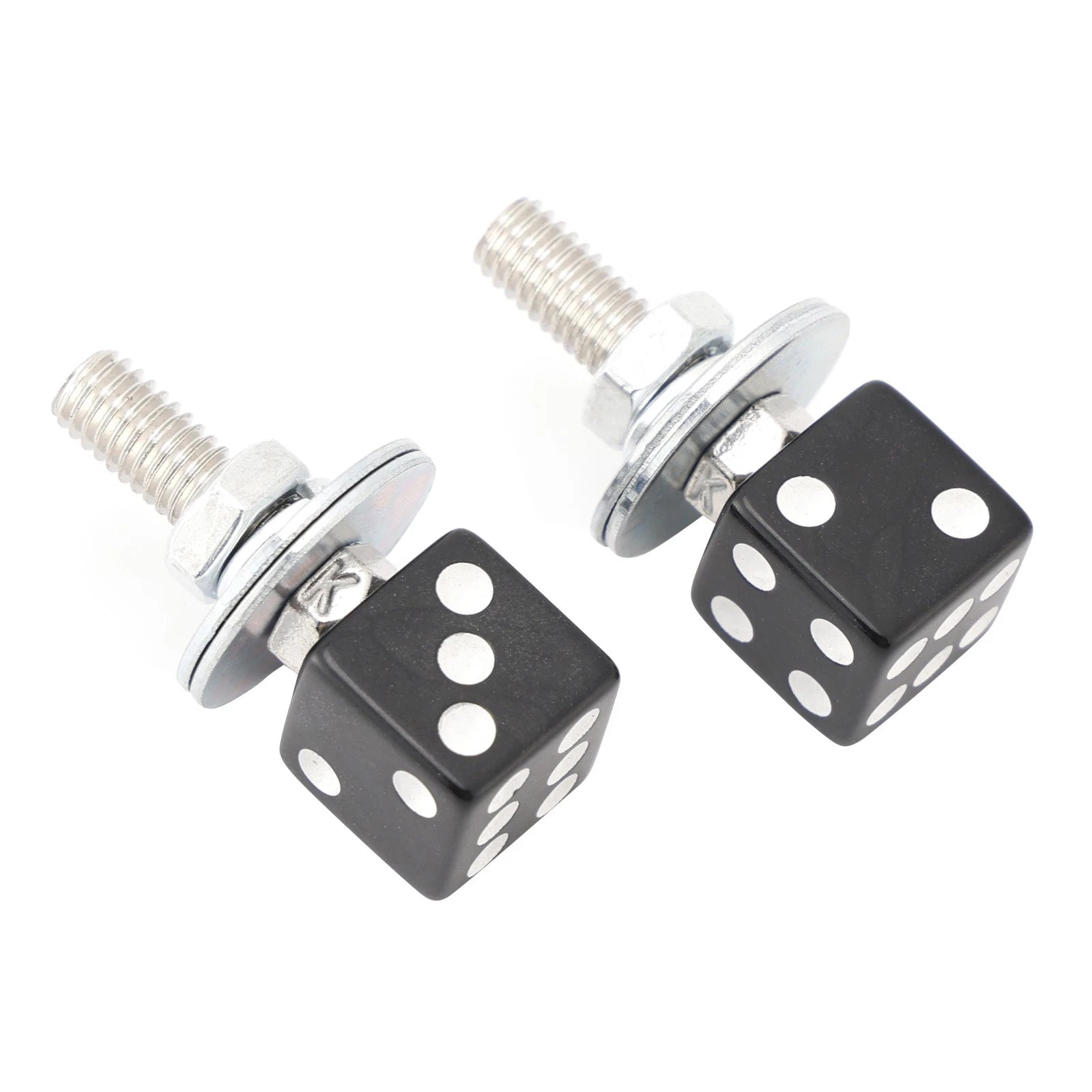 Set of 2 M6 Plastic License Plate Frame Screws Bolts Black for Universal