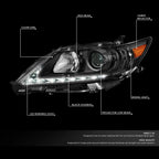 Projector Headlight Lamps w/ LED DRL for Lexus ES300h/ES350 (2013–2015)