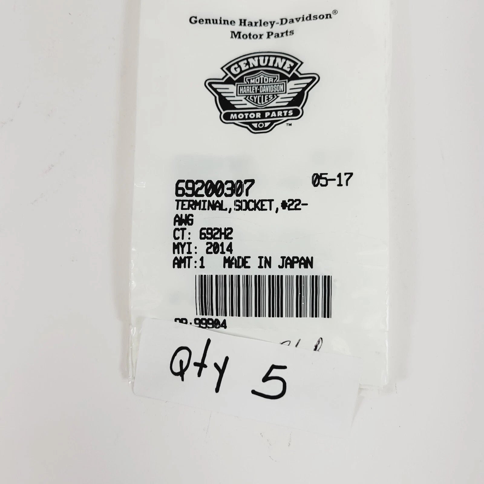 Terminal Socket for Harley Softail Dyna Road King (#22 AWG, 69200307)