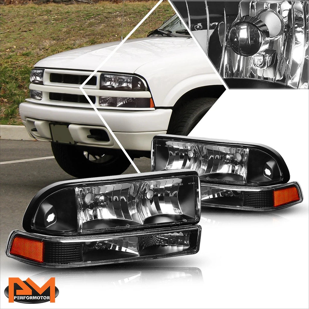 Headlight Set with Amber Corner Lamps for Chevy S10/Blazer (1998–2004)