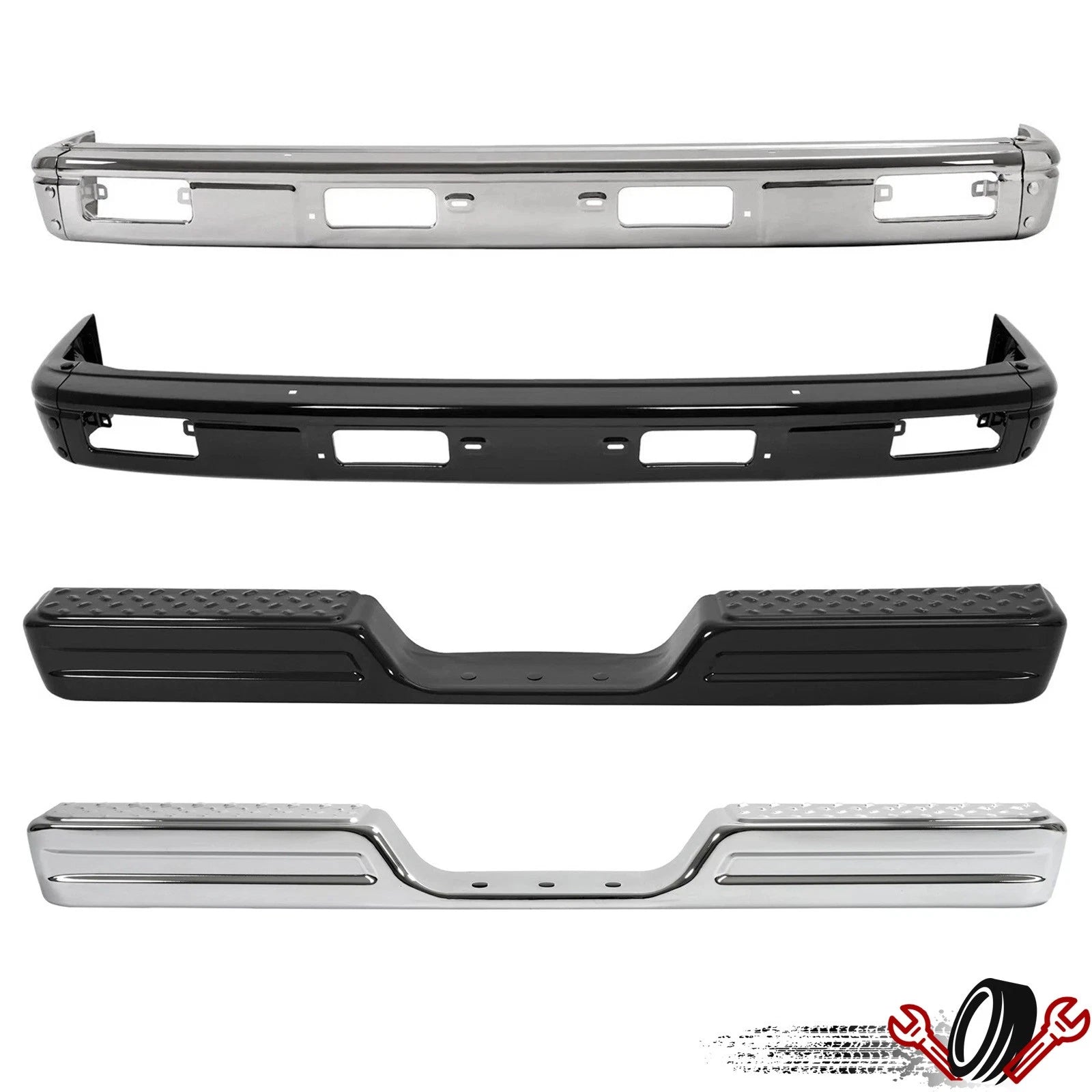 Front/Rear Step Bumper Face Bar for Toyota Pickup (1984–1988) with Fog Light Holes