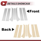 8 Pcs Door Pillar Window Trim for Ford Everest (2015–2021) Silver Tone