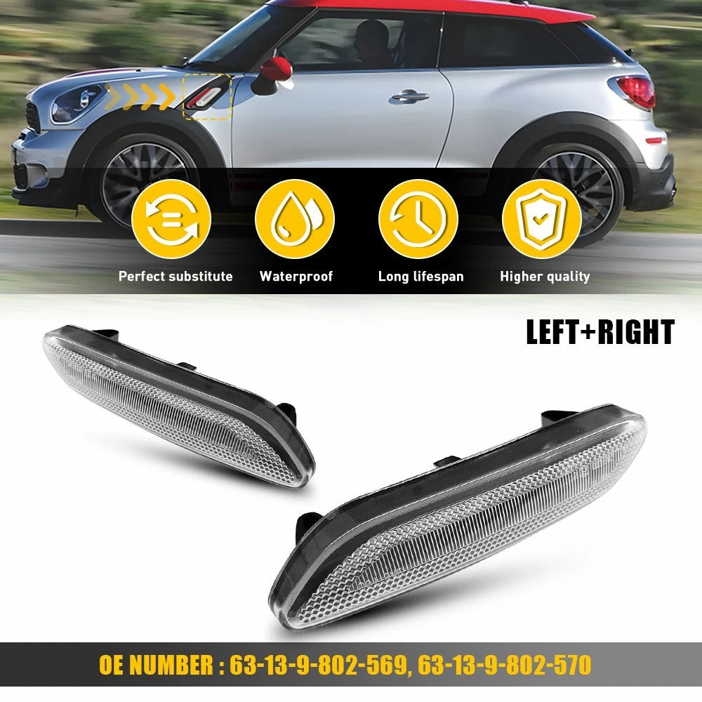 LED Side Marker Turn Signal Light for Mini Cooper Countryman R61 R60 (2010–2016)