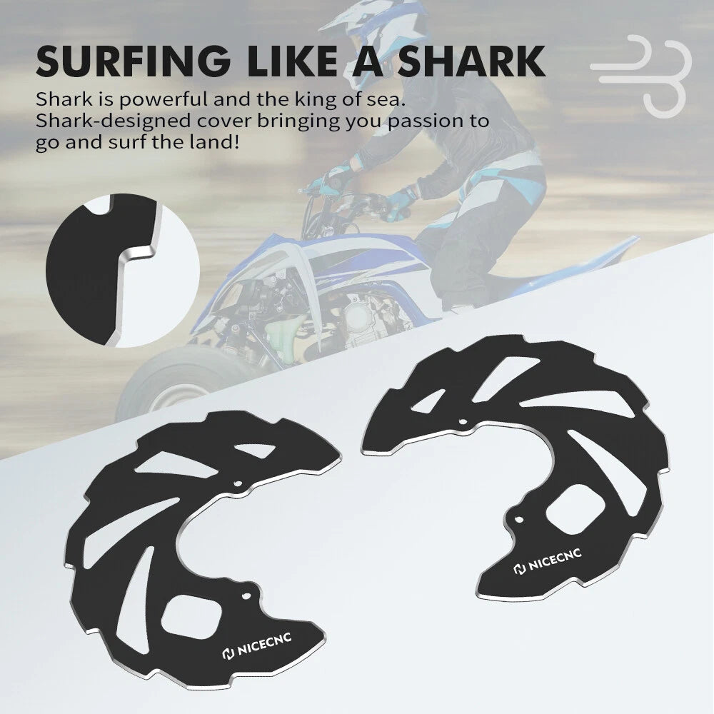Front Brake Rotor Disc Cover Guards for Yamaha Raptor 700 YFM700 (2006–2024) Black