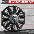 2X 12" 12 Volt Slim Electric Racing Radiator Fan for Universal