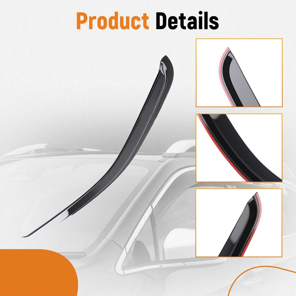 Window Visors for Chevy Silverado GMC Sierra Crew Cab (2007–2014) Black