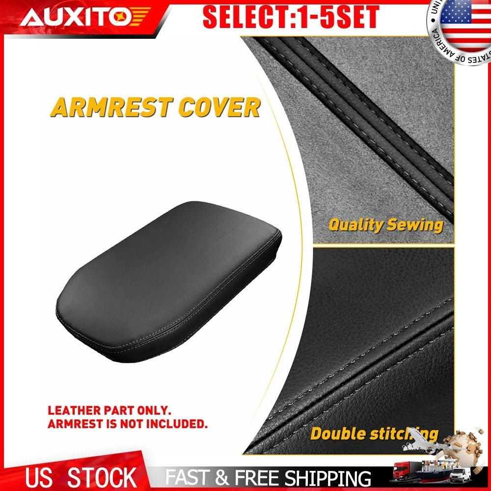 Center Console Lid Cover for Toyota RAV4 (2019–2025) Black PU Leather