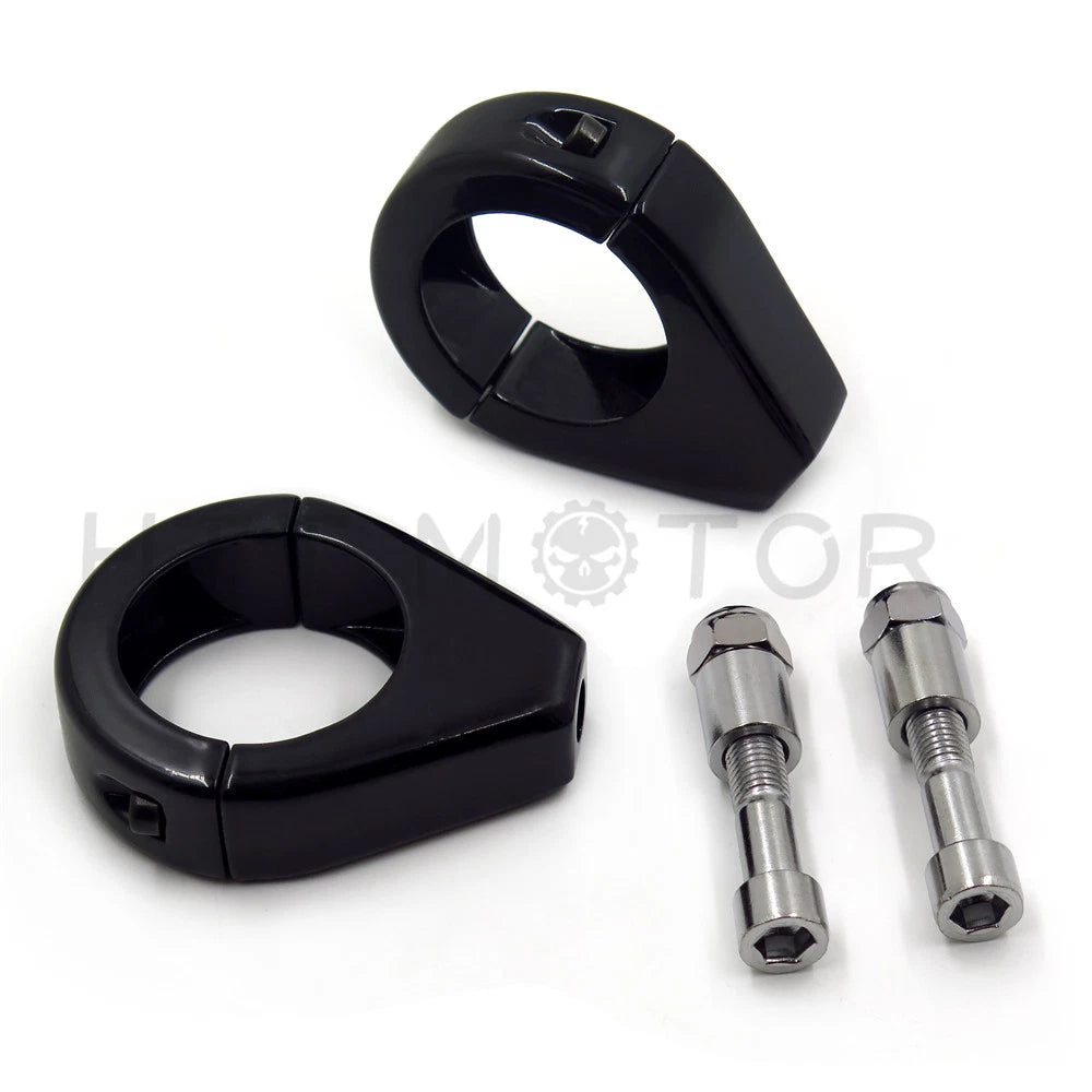 Turn Signal Indicator Relocation Fork Clamp for Honda Kawasaki (41mm) Black