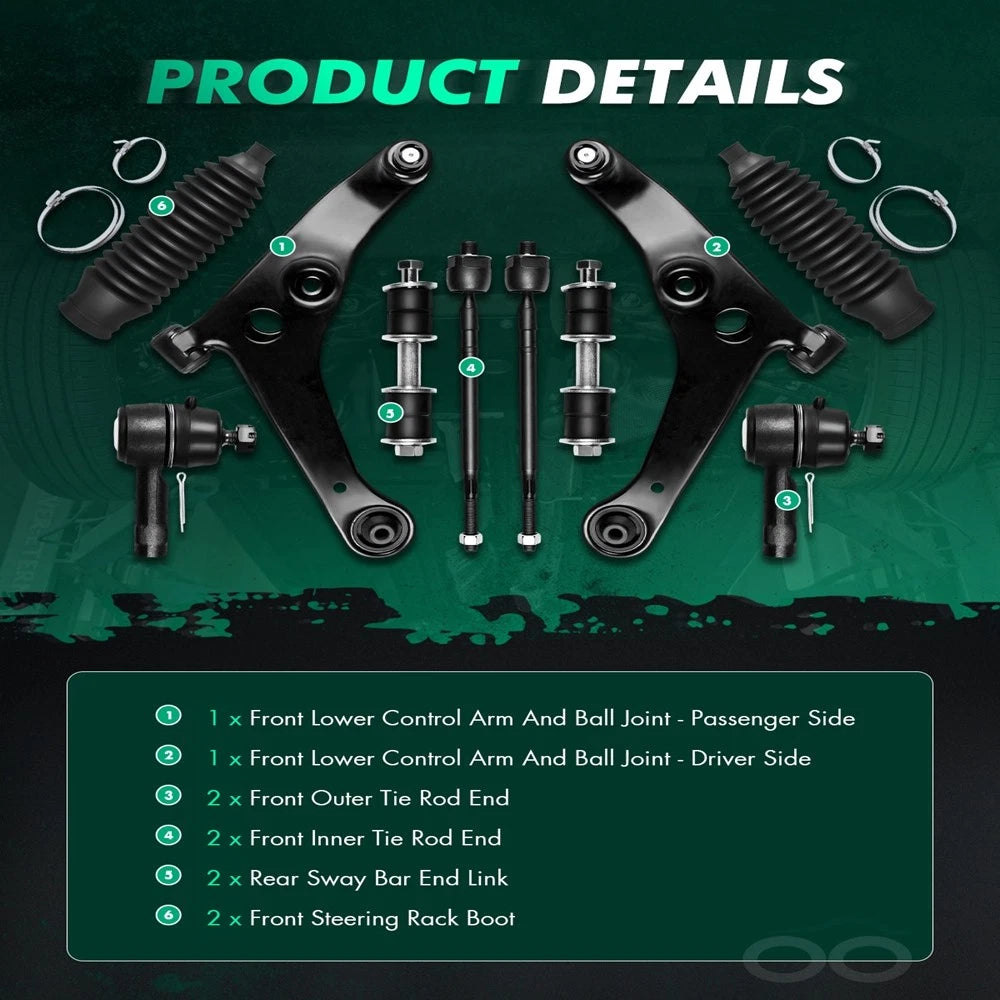 Control Arm and Ball Joint Tie Rod for Mitsubishi Lancer (2002–2006)