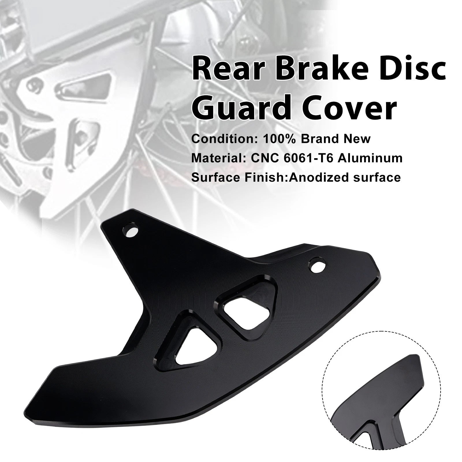 Rear Brake Disc Guard Cover for Suzuki DR-Z400SM (2000–2024) DRZ400/S/E Black