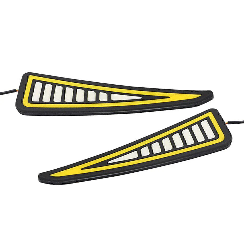 Universal DRL LED Daytime Running Lights for Car - White/Amber