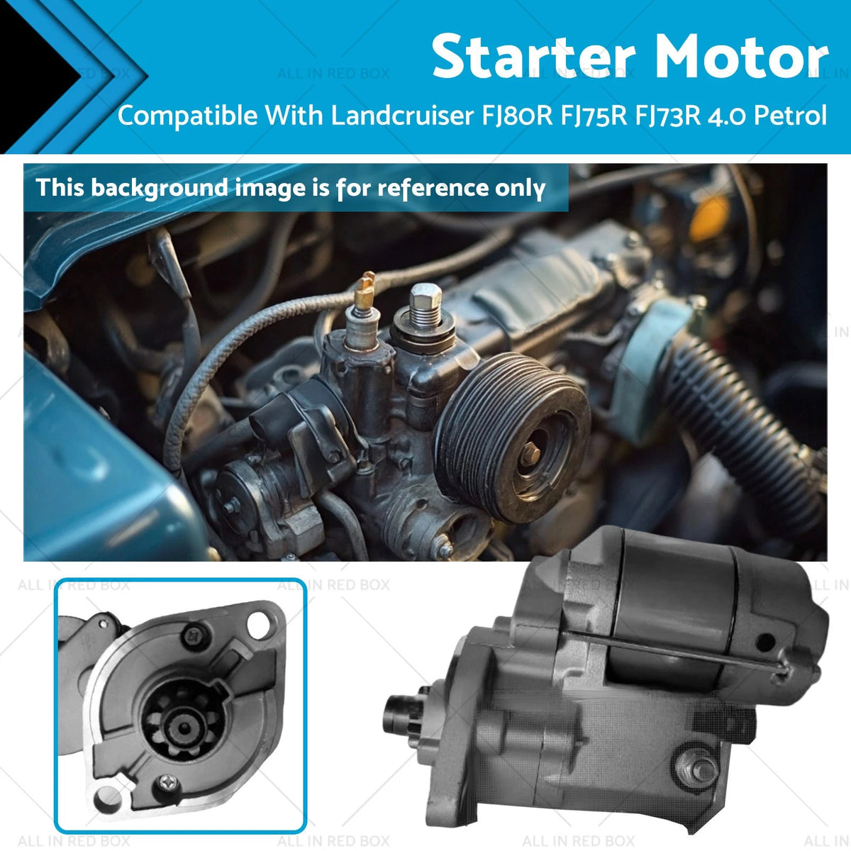 Starter Motor 9T for Toyota Landcruiser FJ80 FJ62 FJ73 FJ75 (1990–1997)