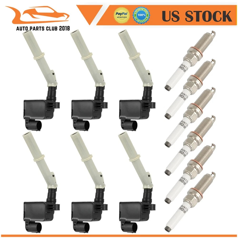 Set of 6 Ignition Coils & 6 Spark Plugs for Mercedes-Benz ML350 (2012–2015)