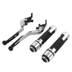 Silver Extendable Brake Clutch Levers & Handlebar Grips for BMW C650GT (2012-2018)