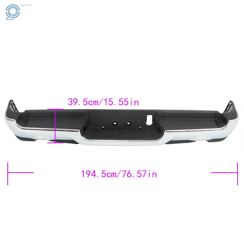 Chrome Steel Rear Bumper Assembly for RAM 1500 (2019–2022)