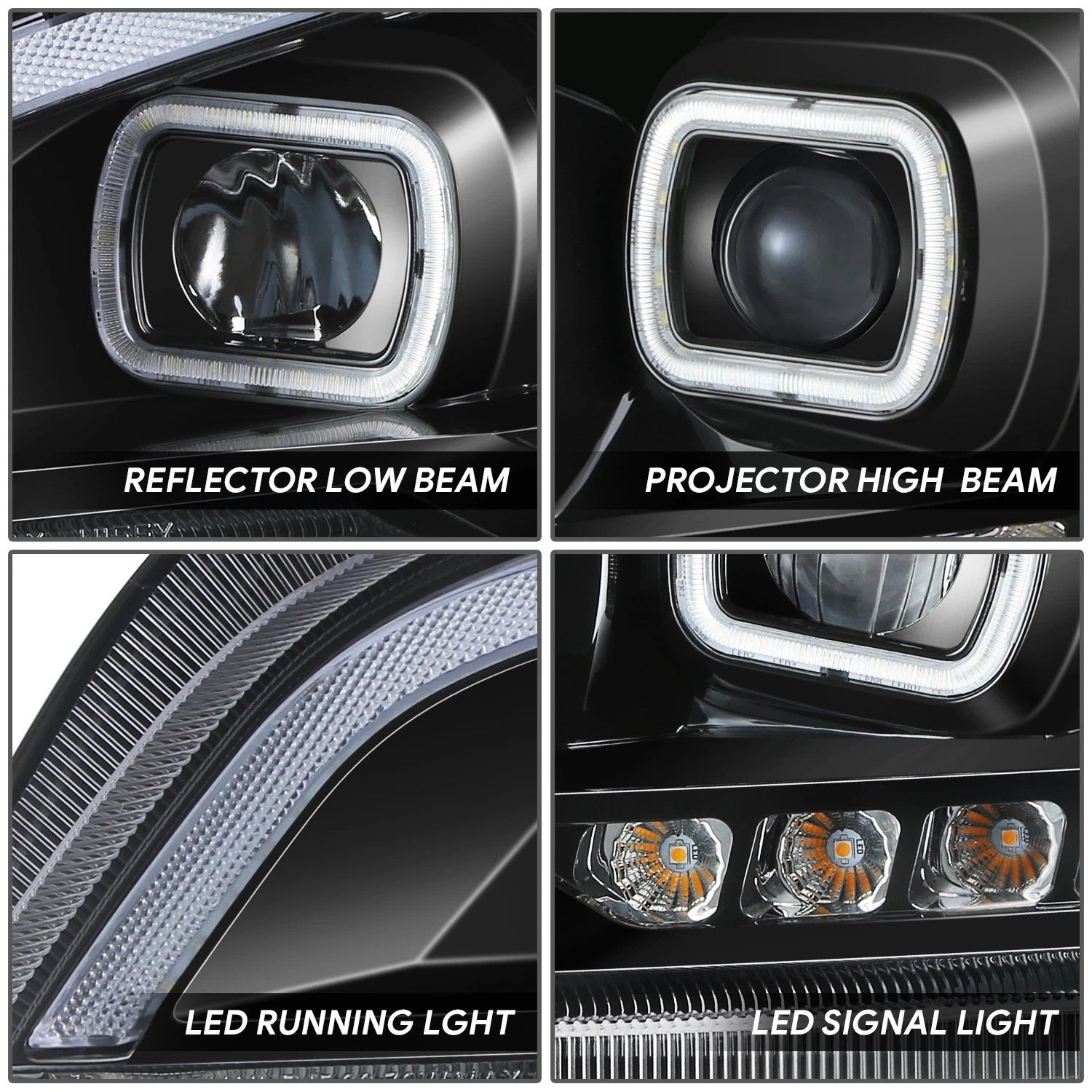 Sequential Chasing Turn Signal LED Projector Headlight for Peterbilt 579 (2022–2025)