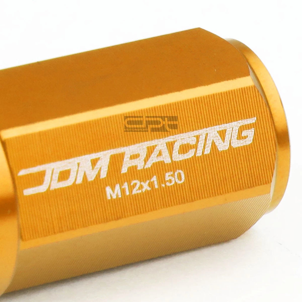 20 PC M12X1.5 53MM Tall Orange Aluminum Lug Nuts for JDM Vehicles