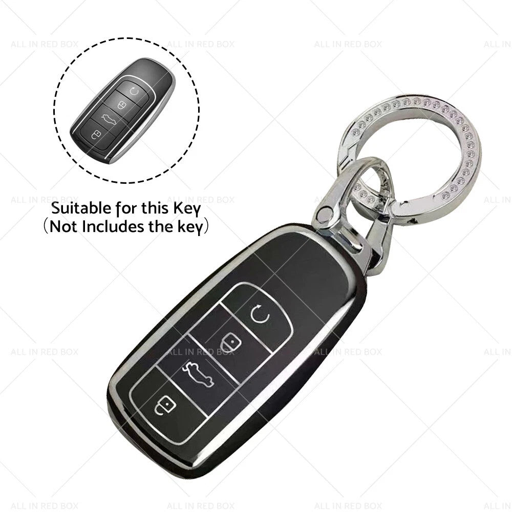 Remote Key Fob Case Cover for Chery Omoda 5 (2022–2023) Black Silver TPU