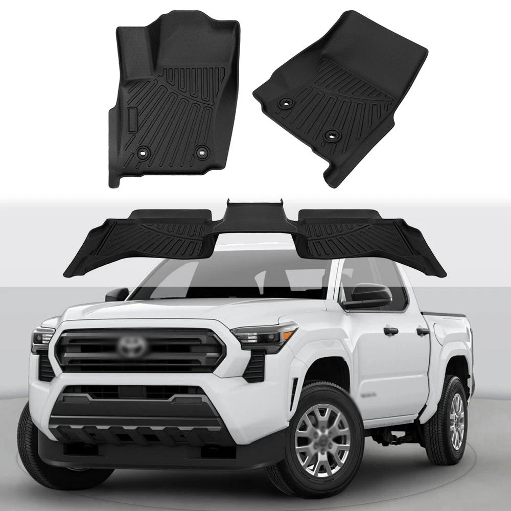 Set of 2 Front Rear Floor Mats for Toyota Tacoma Double Cab (2024–2026)
