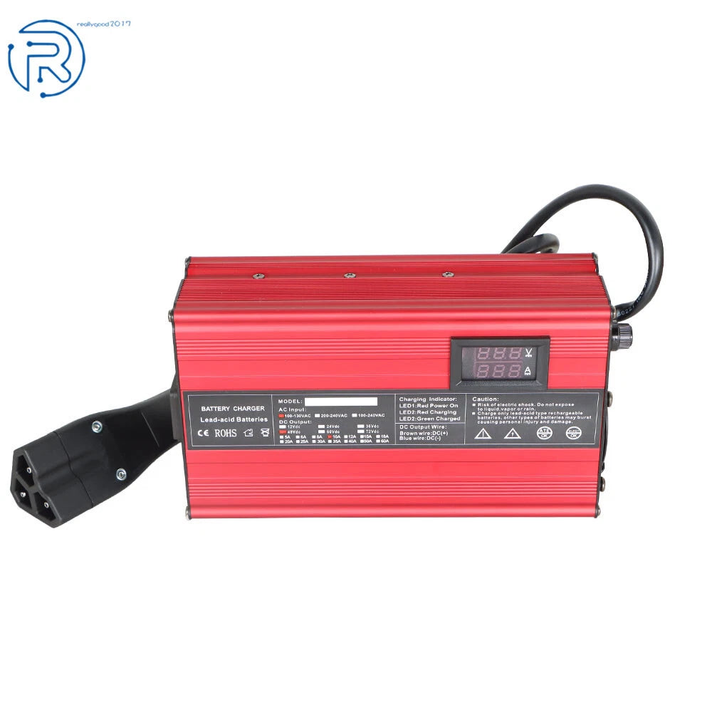 3 Pin RXV Plug Battery Charger for EZGO RXV & TXT Golf Carts (48V, 10A)