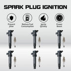 6X Ignition Coils + Plugs for Hyundai Santa Fe Sonata Sorento (V6 3.3L 3.5L 3.8L)