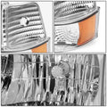 LED DRL Bumper Headlights for Ford F150/F250/F350 (1992–1996) Chrome Amber