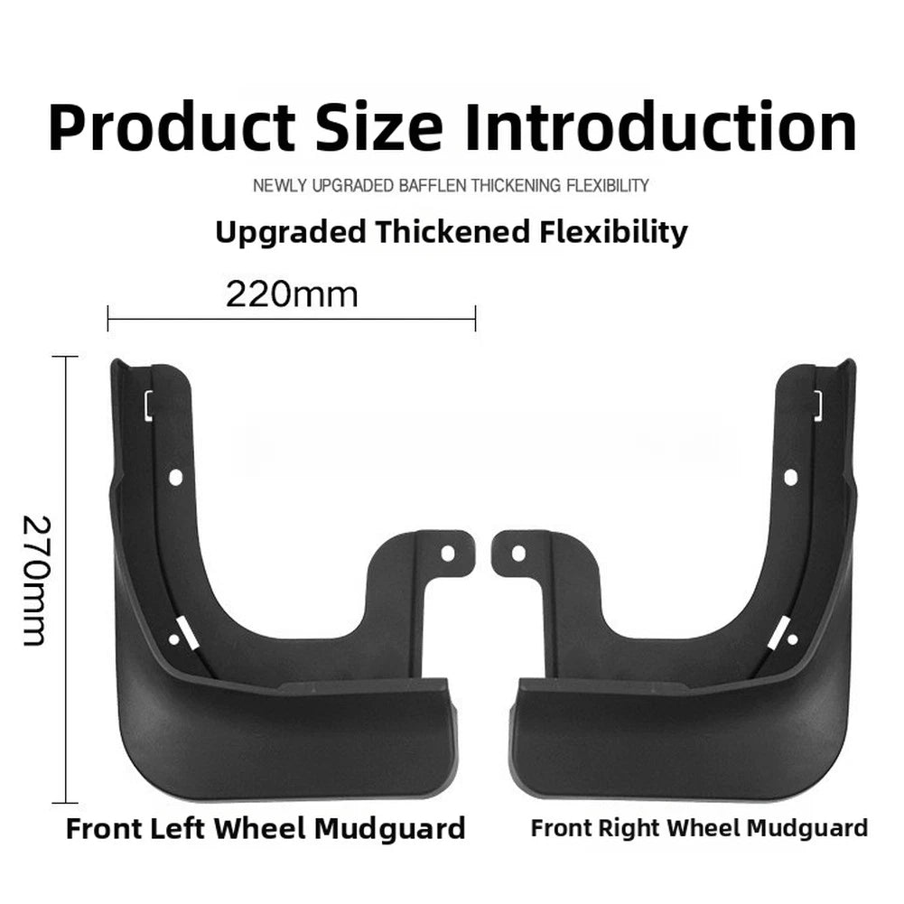 Set of 4 Mud Flaps for Fulwin T9 (2024–2026) Black ABS